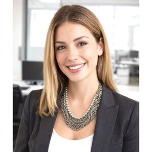 Multi Bead & Chain Necklace Silver Tone 17" Minimalist Classic Chunky Corpcore